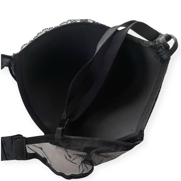 Victoria's Secret Lace Push Up Underwire Bra Women 36DDD Black Adjustable Padded - Picture 5 of 7